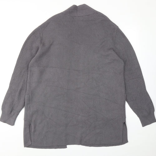 Marks and Spencer Womens Grey V-Neck Viscose Cardigan Jumper Size 16