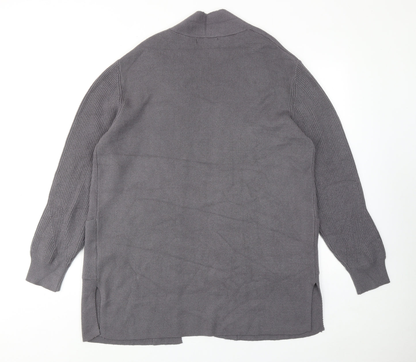 Marks and Spencer Womens Grey V-Neck Viscose Cardigan Jumper Size 16