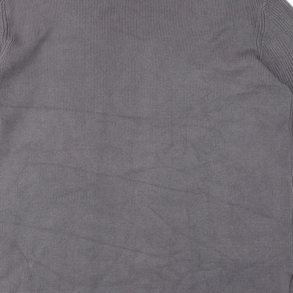 Marks and Spencer Womens Grey V-Neck Viscose Cardigan Jumper Size 16