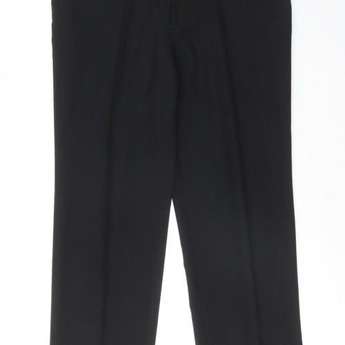 New Look Mens Black Polyester Dress Pants Trousers Size 34 in Regular Zip - Short Length