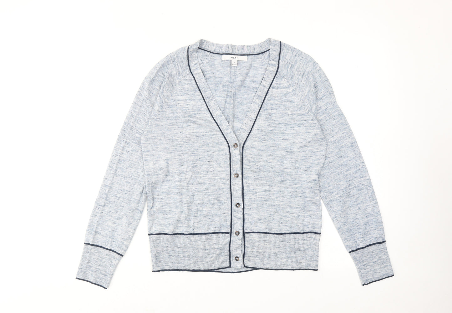NEXT Womens Blue V-Neck Acrylic Cardigan Jumper Size S