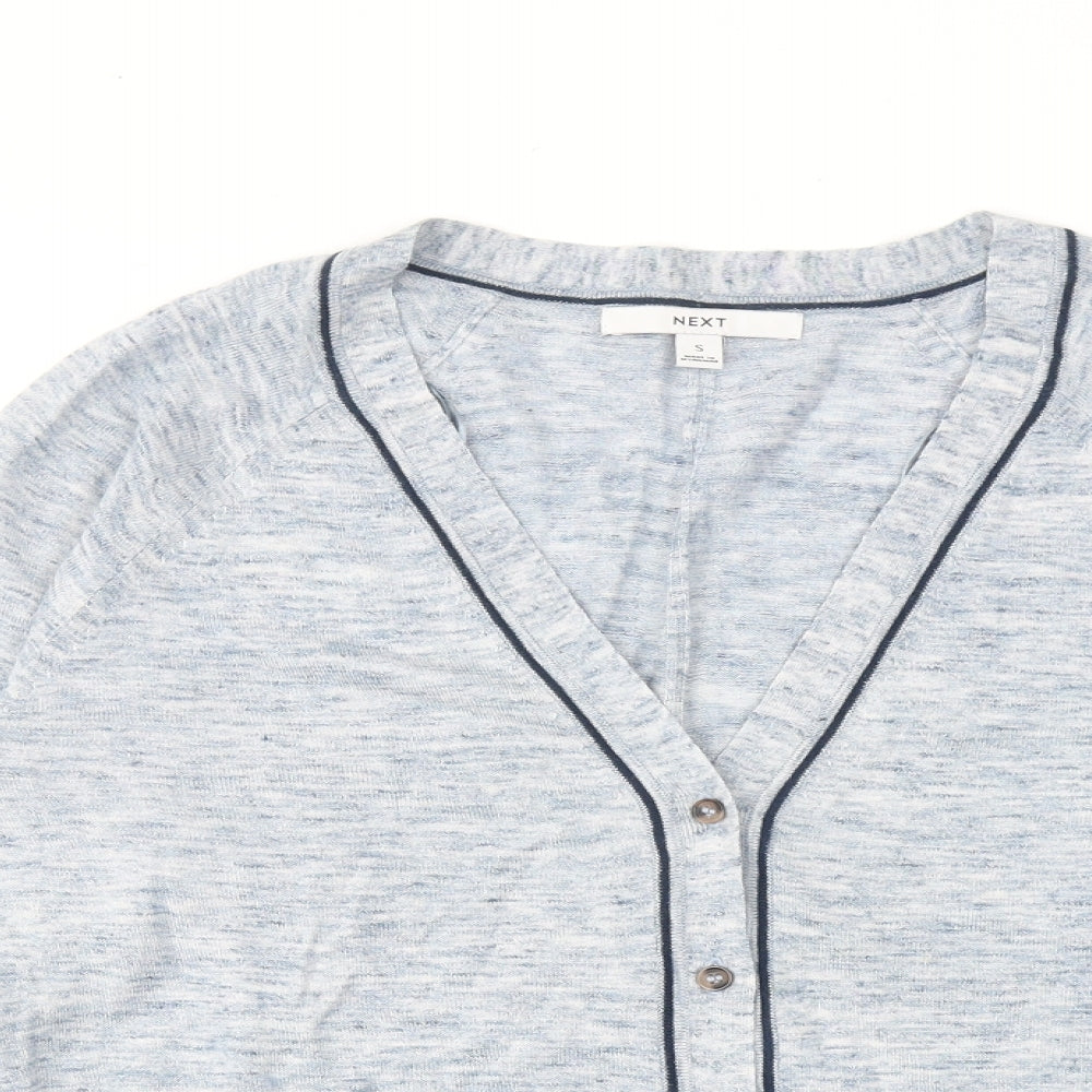NEXT Womens Blue V-Neck Acrylic Cardigan Jumper Size S