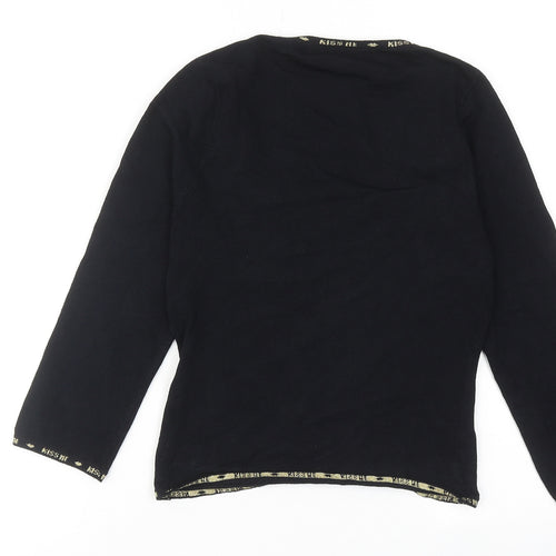 Karen Millen Womens Black Viscose Basic Blouse Size XS Scoop Neck