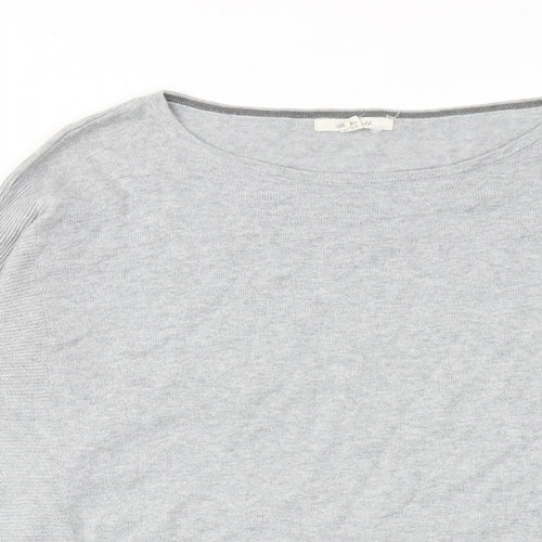 White Stuff Womens Grey Round Neck Cotton Pullover Jumper Size 16