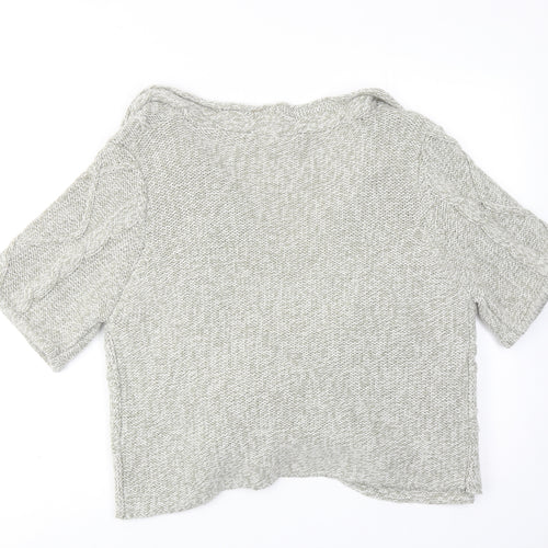 BHS Womens Grey V-Neck Acrylic Cardigan Jumper Size 12