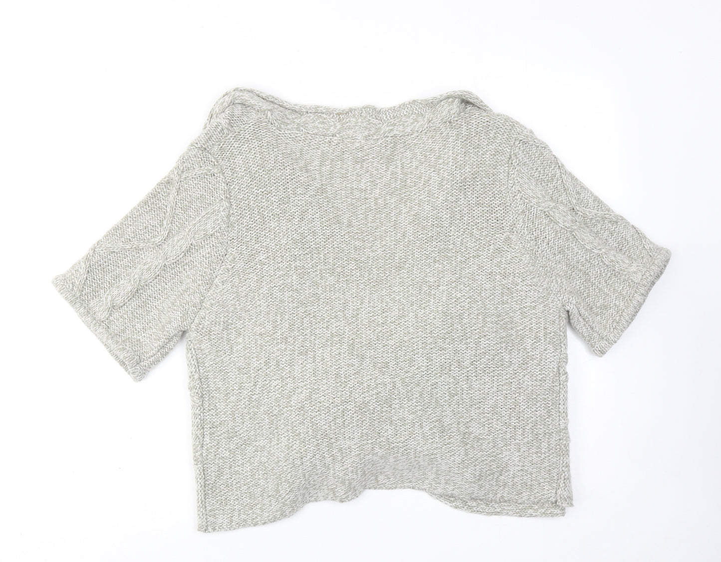 BHS Womens Grey V-Neck Acrylic Cardigan Jumper Size 12
