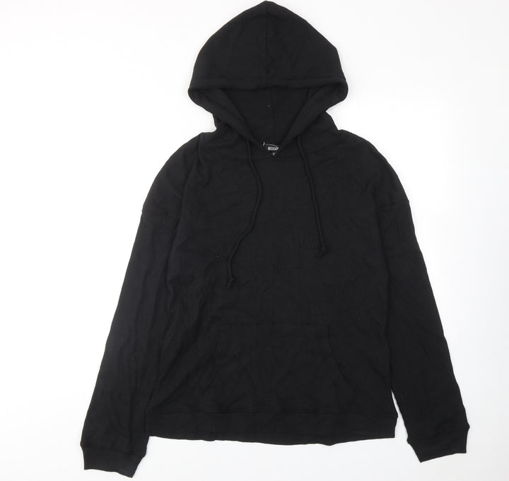 Missguided Womens Black Cotton Pullover Hoodie Size 10 Pullover