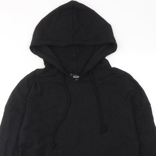 Missguided Womens Black Cotton Pullover Hoodie Size 10 Pullover