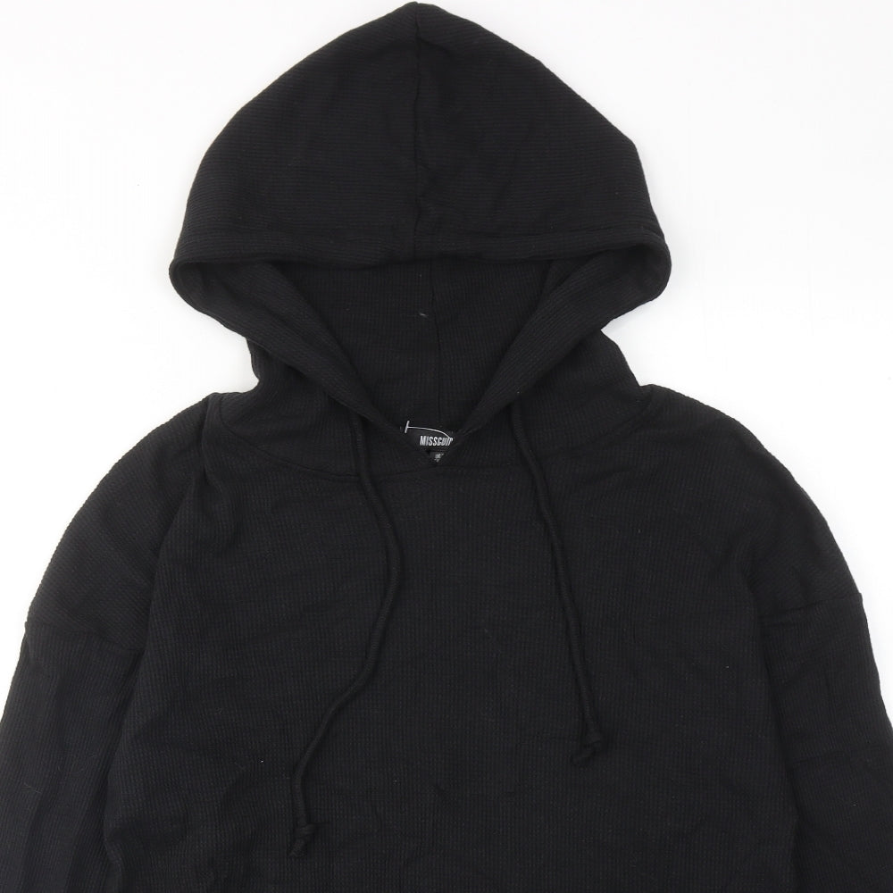 Missguided Womens Black Cotton Pullover Hoodie Size 10 Pullover
