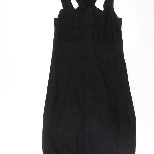 AllSaints Womens Black Wool Tank Dress Size 8 Round Neck Pullover