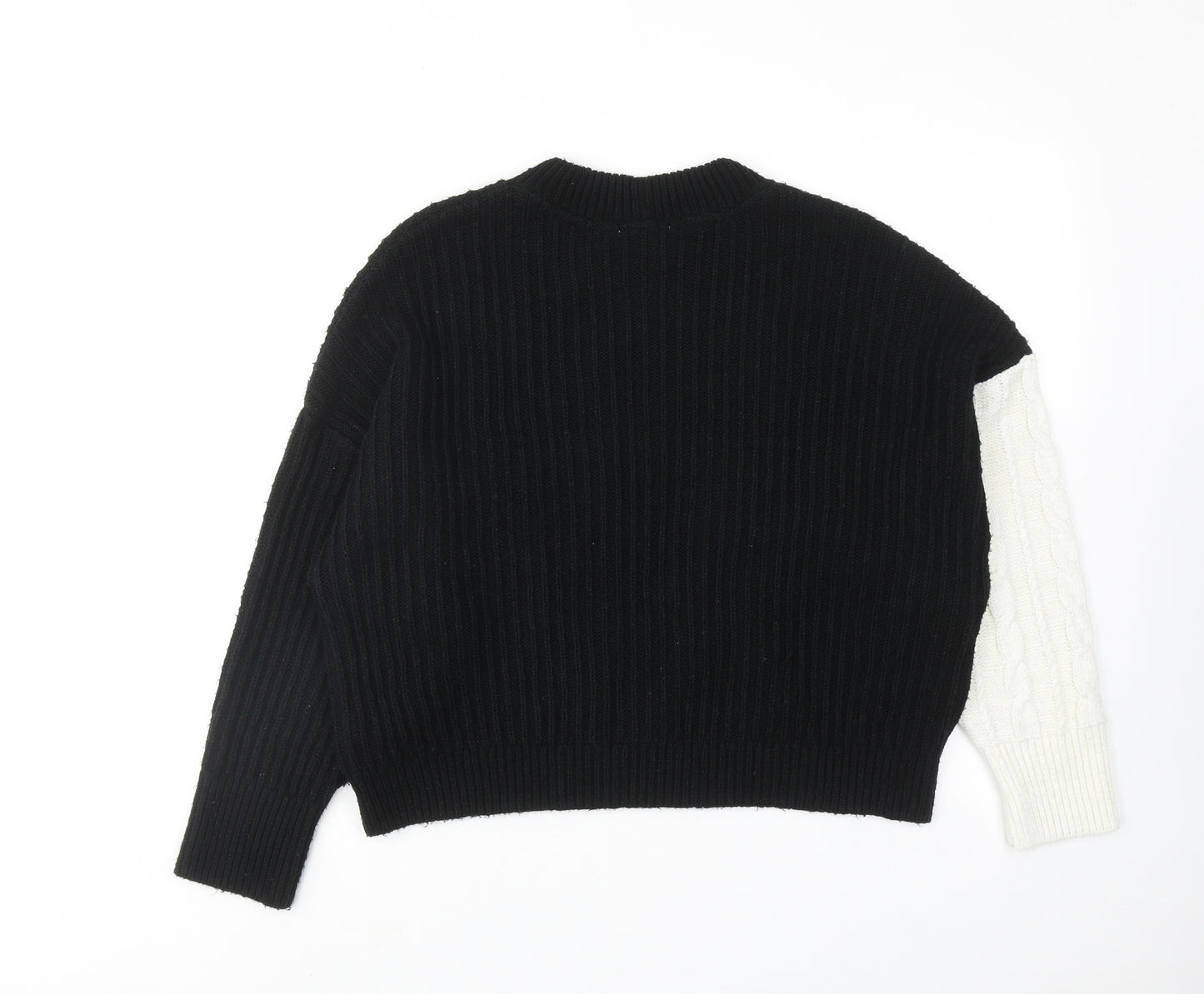 Topshp Womens Black Round Neck Acrylic Pullover Jumper Size S
