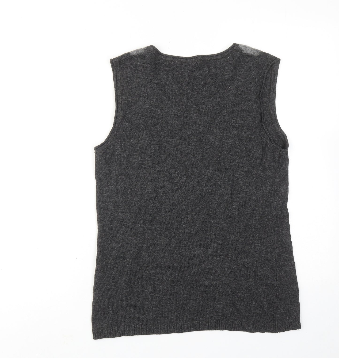 Olsen Womens Grey Round Neck Viscose Vest Jumper Size 10