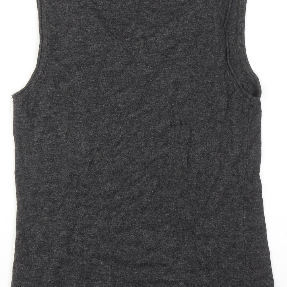 Olsen Womens Grey Round Neck Viscose Vest Jumper Size 10