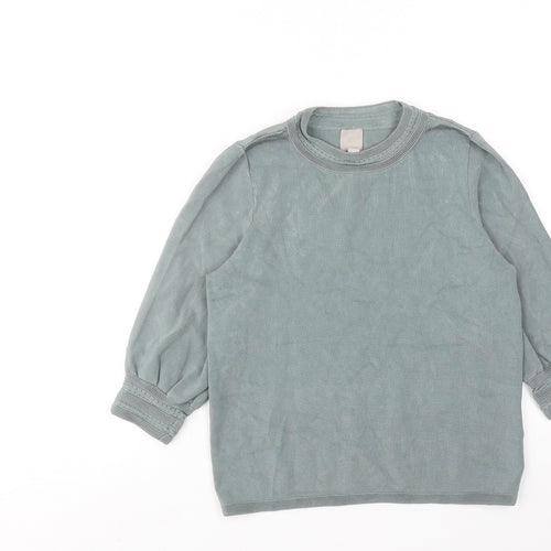 H&M Womens Blue Round Neck Viscose Pullover Jumper Size XS