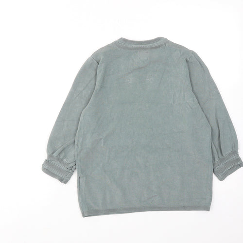H&M Womens Blue Round Neck Viscose Pullover Jumper Size XS