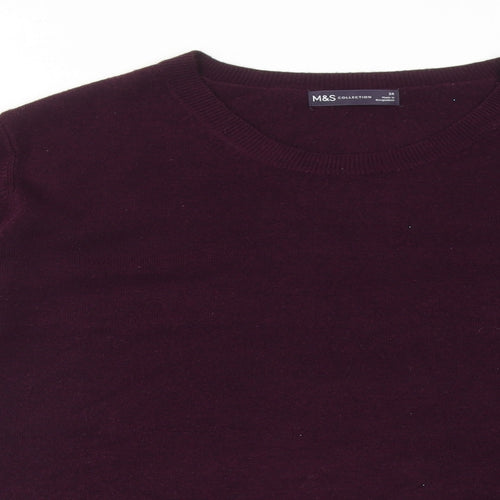 Marks and Spencer Womens Purple Round Neck Acrylic Pullover Jumper Size 24
