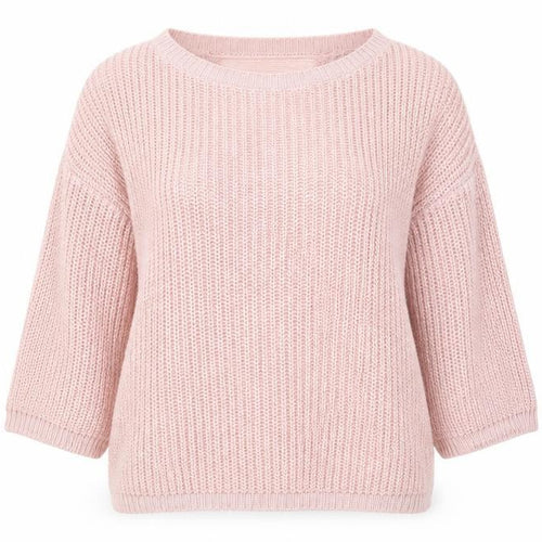 New Look Womens Pink Round Neck Acrylic Pullover Jumper Size M - Distressed Back Detail