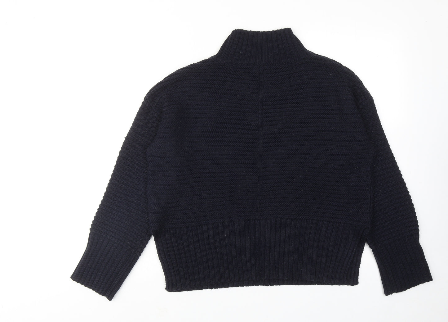 Topshop Womens Blue Mock Neck Acrylic Pullover Jumper Size 8