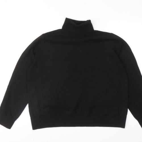 Marks and Spencer Womens Black Roll Neck Polyester Pullover Jumper Size L