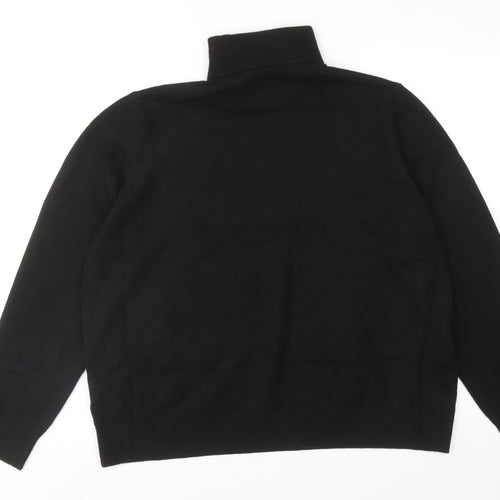 Marks and Spencer Womens Black Roll Neck Polyester Pullover Jumper Size L