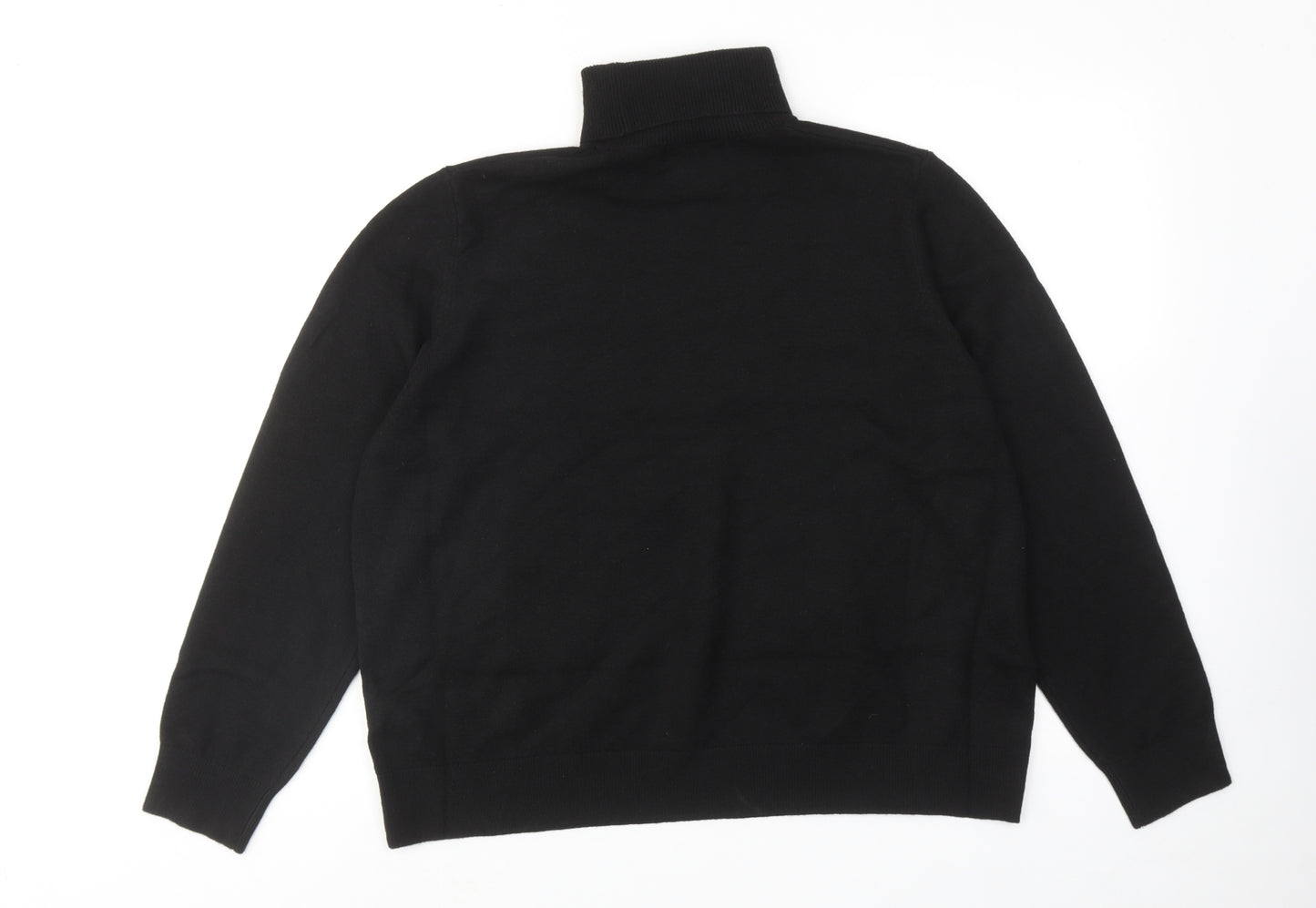 Marks and Spencer Womens Black Roll Neck Polyester Pullover Jumper Size L