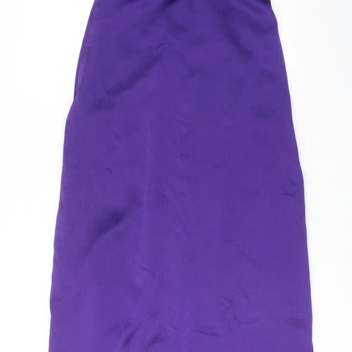 Belsoie Womens Purple Polyester A-Line Size 12 V-Neck Zip