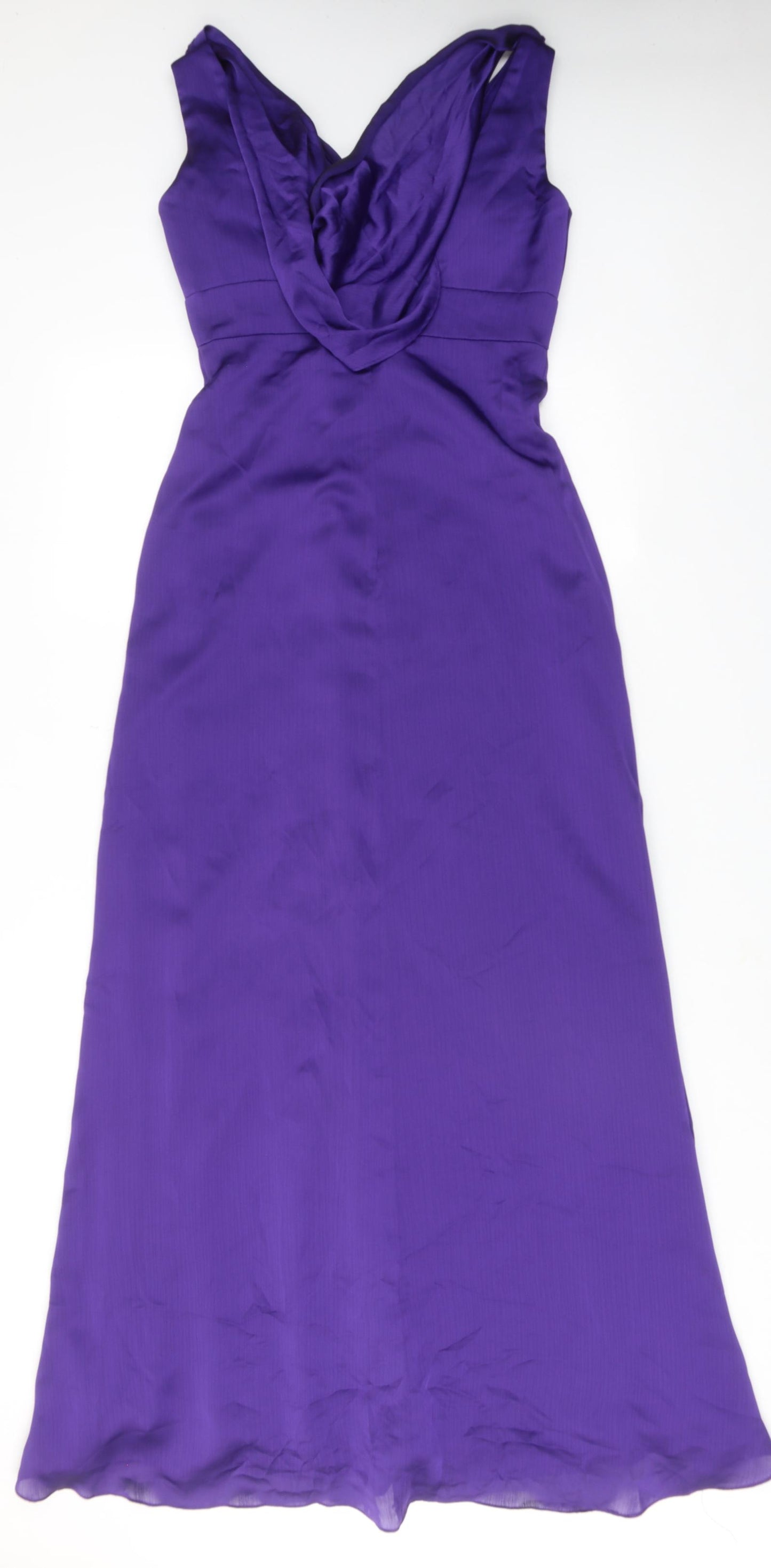 Belsoie Womens Purple Polyester A-Line Size 12 V-Neck Zip