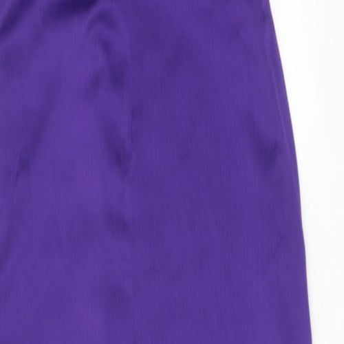 Belsoie Womens Purple Polyester A-Line Size 12 V-Neck Zip
