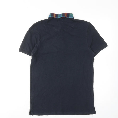 Lyle & Scott Mens Blue Cotton Polo Size S Collared Button