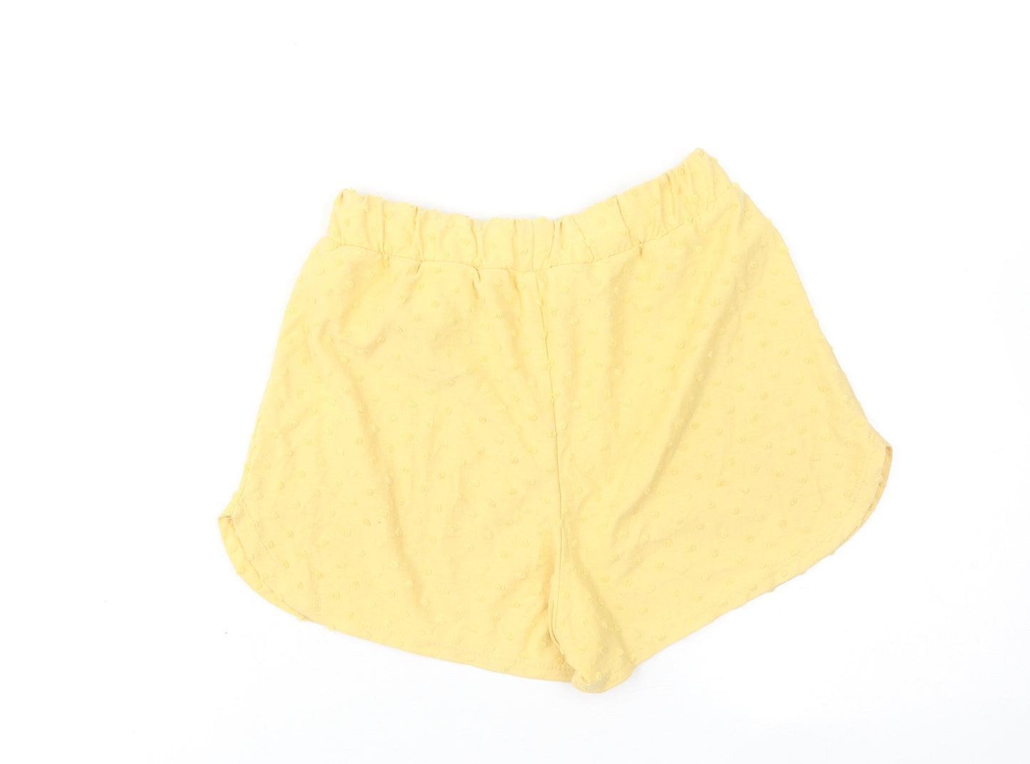 H&M Girls Yellow Polyester Bermuda Shorts Size 9-10 Years Regular - Textured