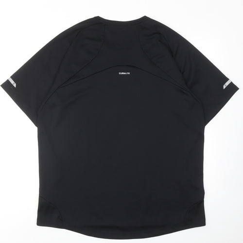 adidas Mens Black Polyester Pullover T-Shirt Size XL Crew Neck Pullover