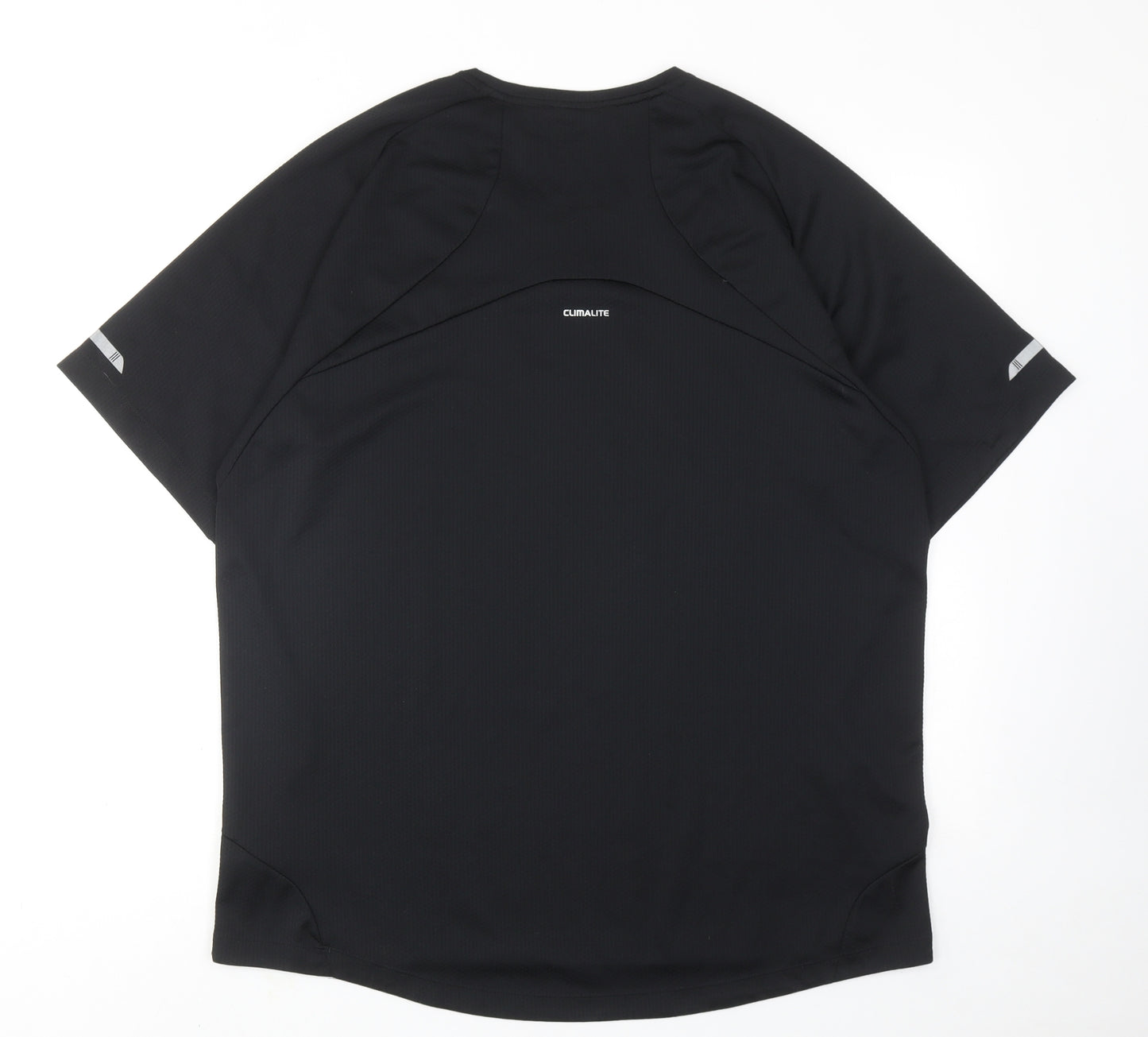 adidas Mens Black Polyester Pullover T-Shirt Size XL Crew Neck Pullover