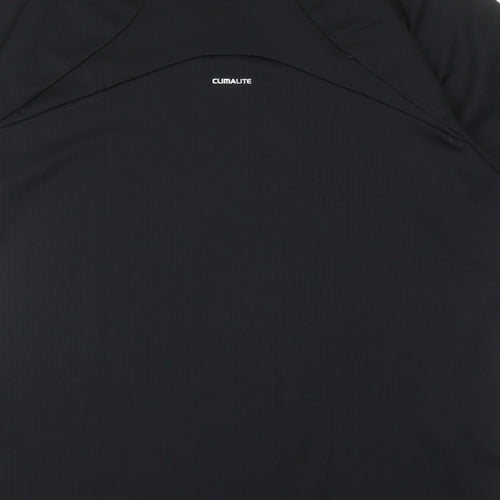 adidas Mens Black Polyester Pullover T-Shirt Size XL Crew Neck Pullover