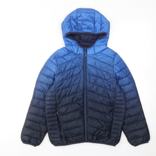 Marks and Spencer Boys Blue Quilted Jacket Size 10-11 Years Zip