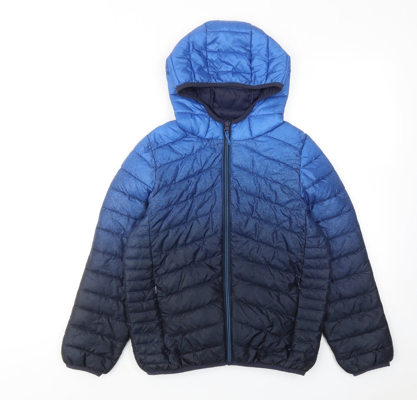 Marks and Spencer Boys Blue Quilted Jacket Size 10-11 Years Zip