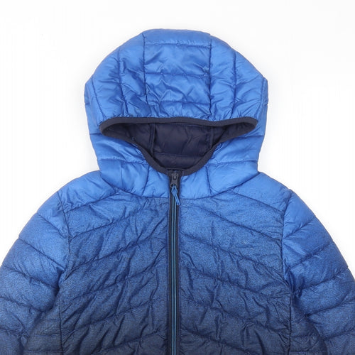 Marks and Spencer Boys Blue Quilted Jacket Size 10-11 Years Zip