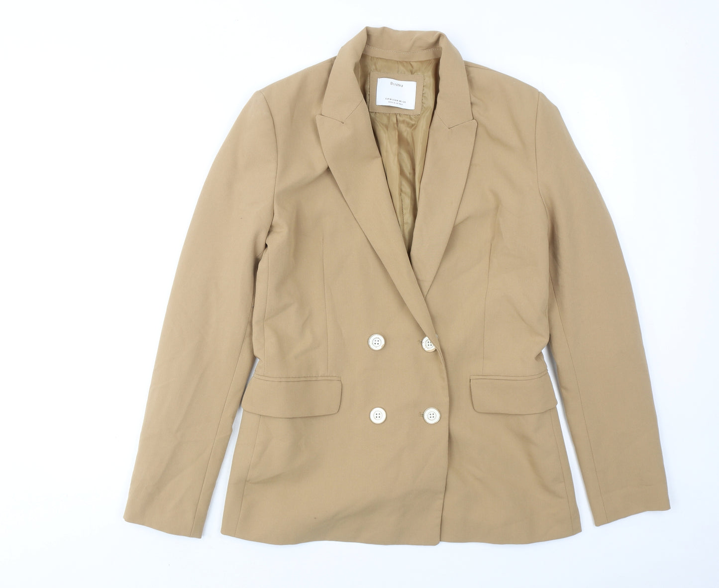 Bershka Womens Beige Polyester Jacket Blazer Size M