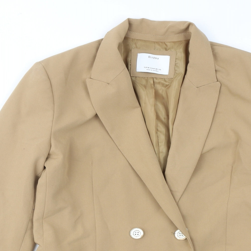 Bershka Womens Beige Polyester Jacket Blazer Size M