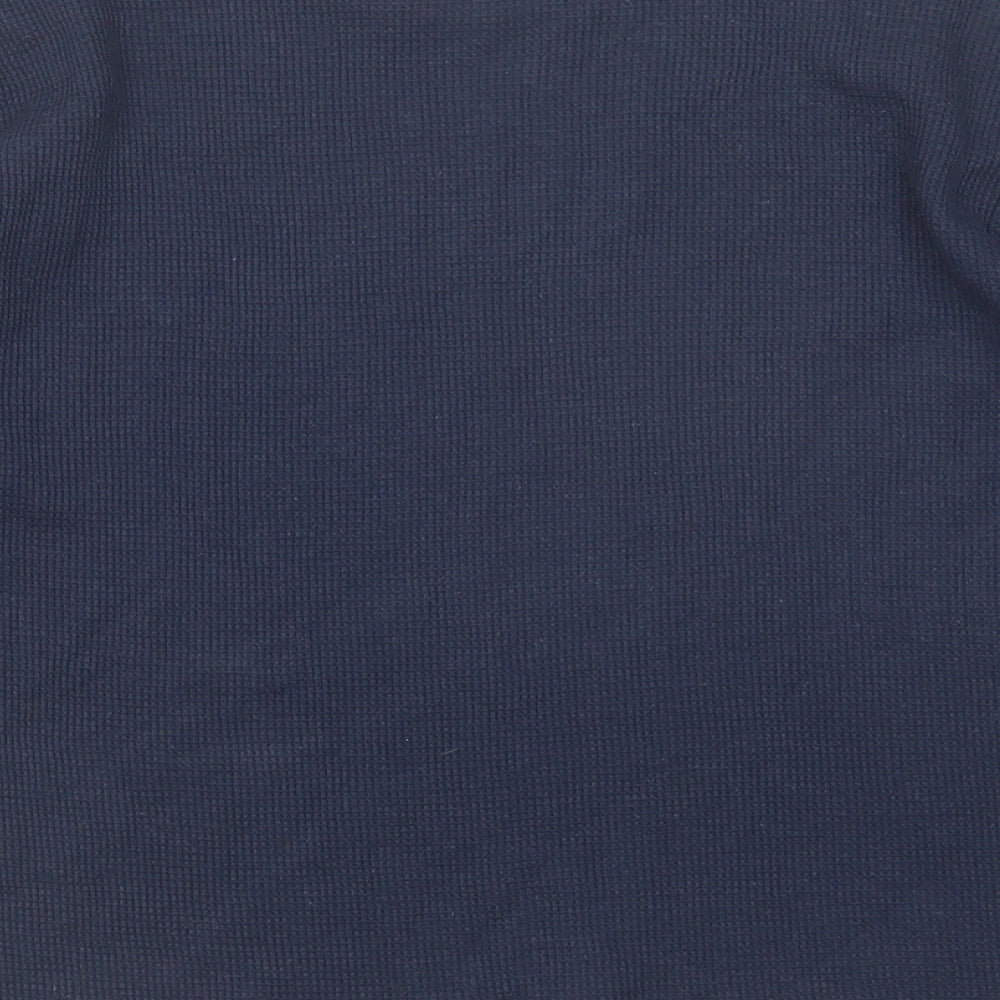 Marks and Spencer Boys Blue Cotton Basic T-Shirt Size 9-10 Years Round Neck Pullover