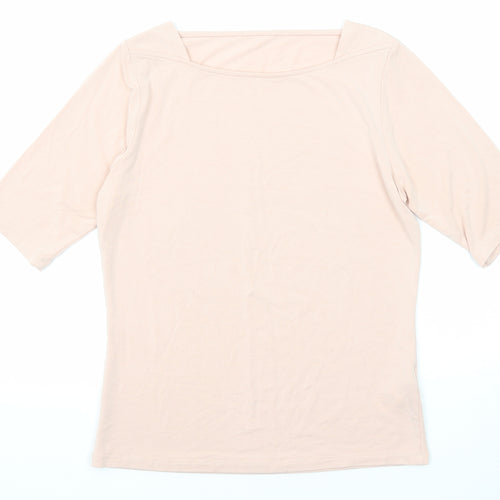 Autograph Womens Pink Modal Basic T-Shirt Size 10 Square Neck