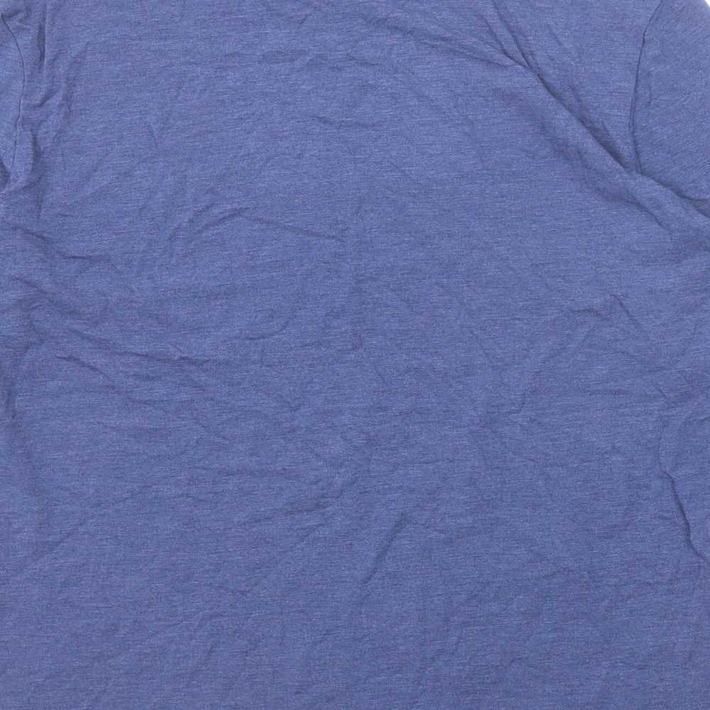Marks and Spencer Mens Blue Polyester T-Shirt Size M Round Neck