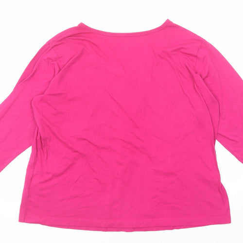 Pretty Secrets Womens Pink Polyester Basic T-Shirt Size 16 Boat Neck - Size 16-18
