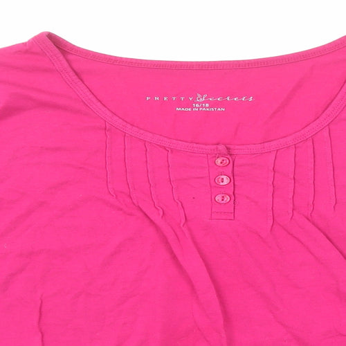 Pretty Secrets Womens Pink Polyester Basic T-Shirt Size 16 Boat Neck - Size 16-18