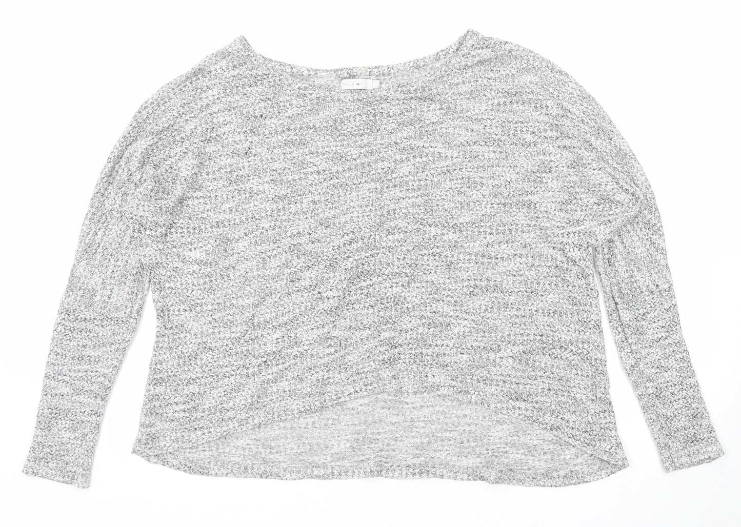 Only Womens Grey Round Neck Viscose Pullover Jumper Size L