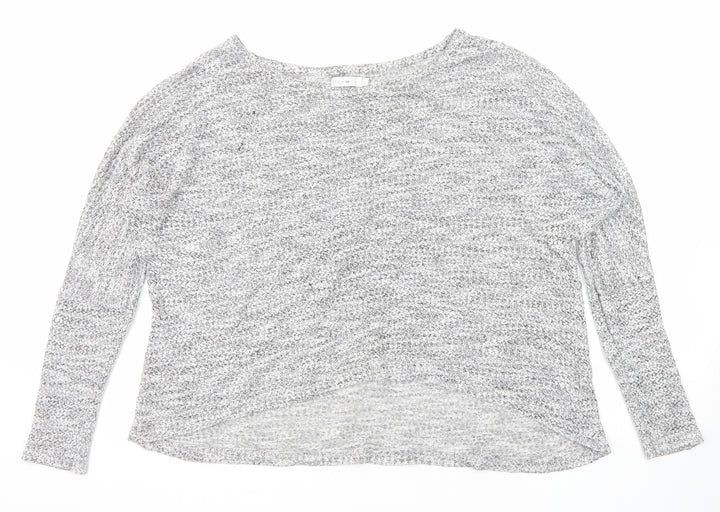 Only Womens Grey Round Neck Viscose Pullover Jumper Size L