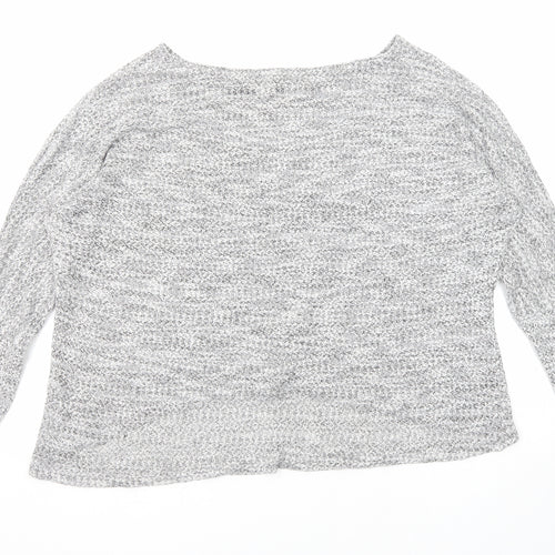 Only Womens Grey Round Neck Viscose Pullover Jumper Size L