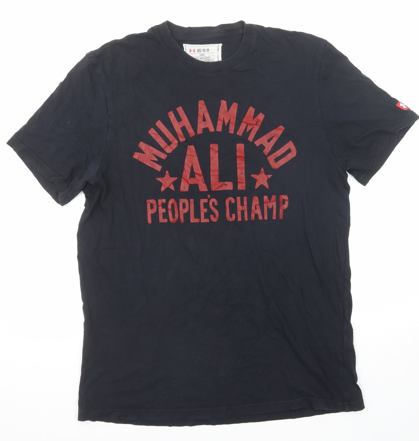 Under armour Mens Black Polyester T-Shirt Size M Round Neck - Muhammad Ali