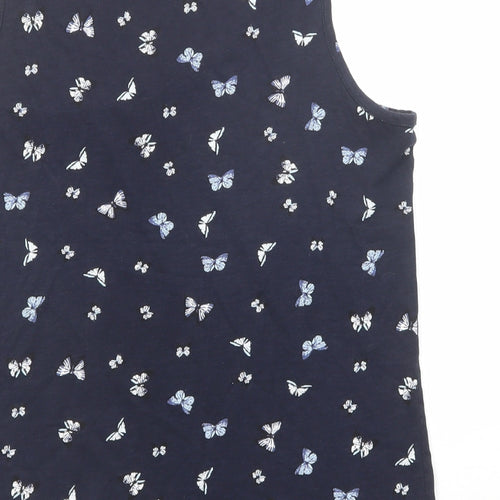 Principles Womens Blue Geometric Cotton Basic Tank Size 16 Scoop Neck - Butterfly Pattern