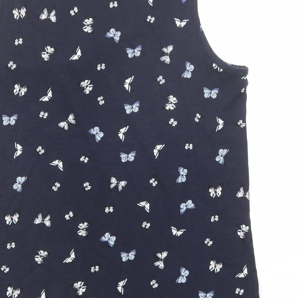 Principles Womens Blue Geometric Cotton Basic Tank Size 16 Scoop Neck - Butterfly Pattern