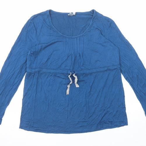 Kenneth Cole Reaction Womens Blue Modal Basic T-Shirt Size L Scoop Neck